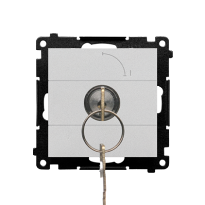 Simon 55 Łącznik na kluczyk pojedynczy jednobiegunowy 2 pozycyjny /0-I/ styk 1Z 5A Aluminium mat TW1K.01/143 KONTAKT (TW1K.01/143)