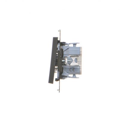 Simon 55 Łącznik pojedynczy jednobiegunowy z podświetleniem LED szybkozłączka Czarny mat TW1L.01/149 KONTAKT (TW1L.01/149)