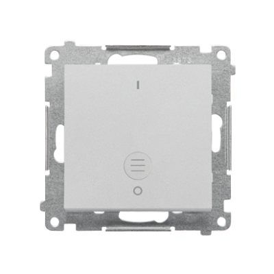 Simon 55 Łącznik dwubiegunowy z podświetleniem LED szybkozłączka Aluminium mat TW2L.01/143 KONTAKT (TW2L.01/143)