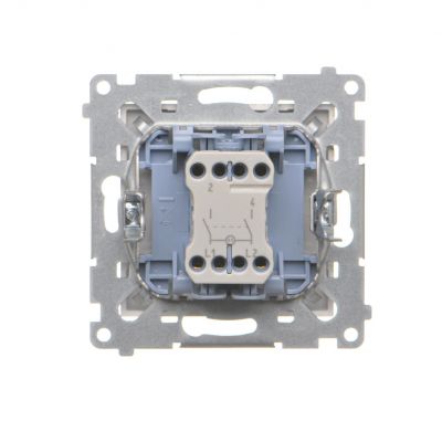 Simon 55 Łącznik dwubiegunowy z podświetleniem LED szybkozłączka Szampański mat TW2L.01/144 KONTAKT (TW2L.01/144)