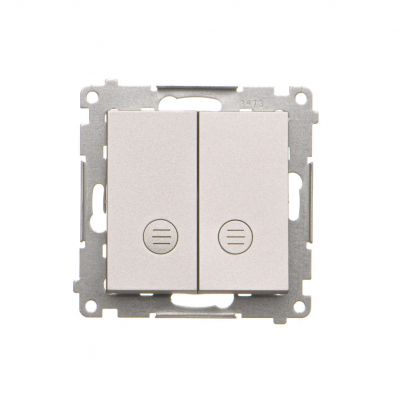 Simon 55 Łącznik świecznikowy z podświetleniem LED – osobne podświetlenie dla każdego klawisza szybkozłączka Aluminium mat TW5L2.01/143 KONTAKT (TW5L2.01/143)