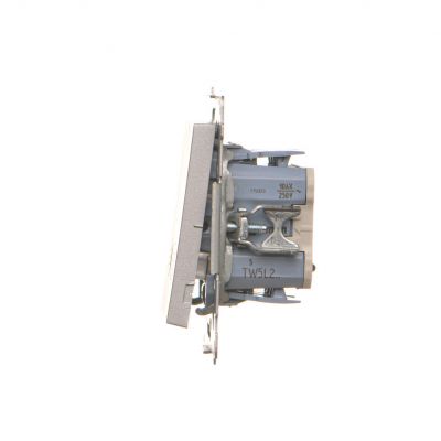 Simon 55 Łącznik świecznikowy z podświetleniem LED – osobne podświetlenie dla każdego klawisza szybkozłączka Aluminium mat TW5L2.01/143 KONTAKT (TW5L2.01/143)
