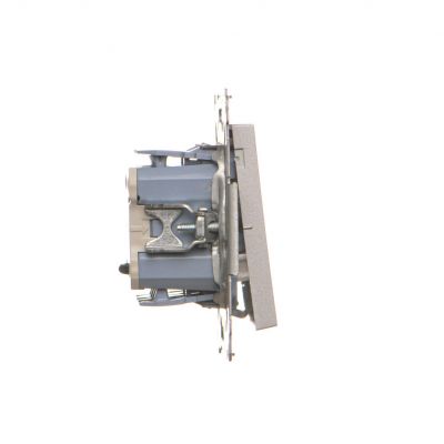 Simon 55 Łącznik świecznikowy z podświetleniem LED – osobne podświetlenie dla każdego klawisza szybkozłączka Aluminium mat TW5L2.01/143 KONTAKT (TW5L2.01/143)