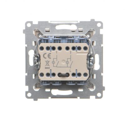 Simon 55 Łącznik świecznikowy z podświetleniem LED – osobne podświetlenie dla każdego klawisza szybkozłączka Szampański mat TW5L2.01/144 KONTAKT (TW5L2.01/144)