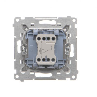 Simon 55 Łącznik schodowy z podświetleniem LED podświetlenie jakW łączniku pojedynczym szybkozłączka Jasnoszary mat TW6L.01/114 KONTAKT (TW6L.01/114)