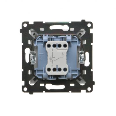 Simon 55 Łącznik schodowy z podświetleniem LED podświetlenie jakW łączniku pojedynczym szybkozłączka Aluminium mat TW6L.01/143 KONTAKT (TW6L.01/143)