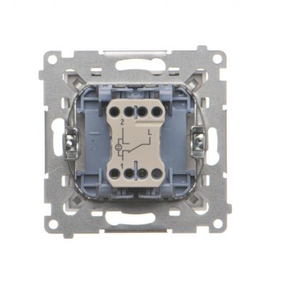 Simon 55 Łącznik schodowy z podświetleniem LED podświetlenie jakW łączniku pojedynczym szybkozłączka Szampański mat TW6L.01/144 KONTAKT (TW6L.01/144)