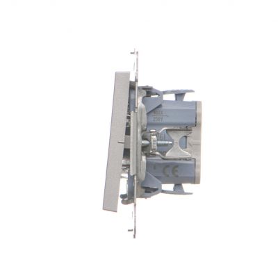 Simon 55 Łącznik schodowy z podświetleniem LED podświetlenie jakW łączniku pojedynczym szybkozłączka Aluminium mat TW6L.01/X/143 KONTAKT (TW6L.01/X/143)