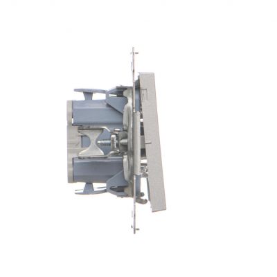 Simon 55 Łącznik schodowy z podświetleniem LED podświetlenie jakW łączniku pojedynczym szybkozłączka Aluminium mat TW6L.01/X/143 KONTAKT (TW6L.01/X/143)