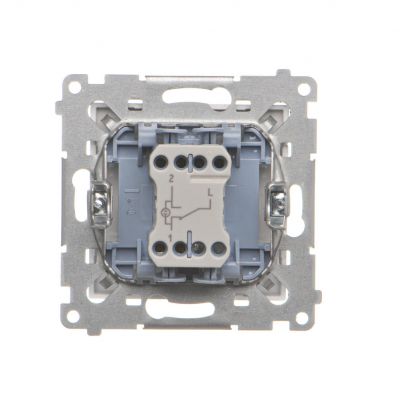 Simon 55 Łącznik schodowy z podświetleniem LED podświetlenie jakW łączniku pojedynczym szybkozłączka Aluminium mat TW6L.01/X/143 KONTAKT (TW6L.01/X/143)