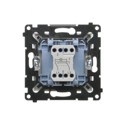 Simon 55 Łącznik krzyżowy z podświetleniem LED – piktogram schody szybkozłączka Biały mat TW7L.01/111 KONTAKT (TW7L.01/111)