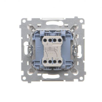 Simon 55 Łącznik krzyżowy z podświetleniem LED – piktogram schody szybkozłączka Szampański mat TW7L.01/144 KONTAKT (TW7L.01/144)