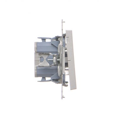 Simon 55 Łącznik krzyżowy z podświetleniem LED – podświetlenie jakW łączniku pojedynczym szybkozłączka Aluminium mat TW7L.01/X/143 KONTAKT (TW7L.01/X/143)