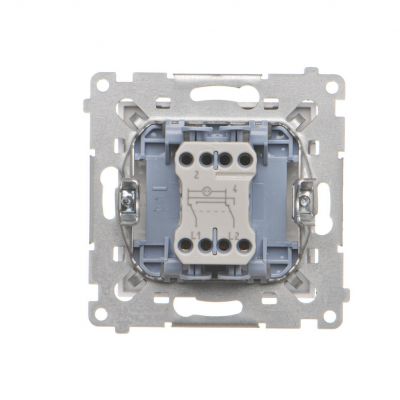 Simon 55 Łącznik krzyżowy z podświetleniem LED – podświetlenie jakW łączniku pojedynczym szybkozłączka Aluminium mat TW7L.01/X/143 KONTAKT (TW7L.01/X/143)
