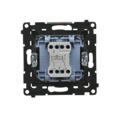 Simon 55 Łącznik krzyżowy z podświetleniem LED – podświetlenie jakW łączniku pojedynczym szybkozłączka Czarny mat TW7L.01/X/149 KONTAKT (TW7L.01/X/149)
