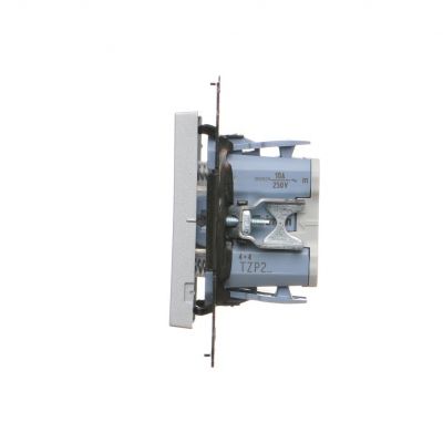 Simon 55 Przycisk roletowy zwierny podwójny trójpozycyjny 1-0-2 szybkozłączka Aluminium mat TZP2.01/143 KONTAKT (TZP2.01/143)