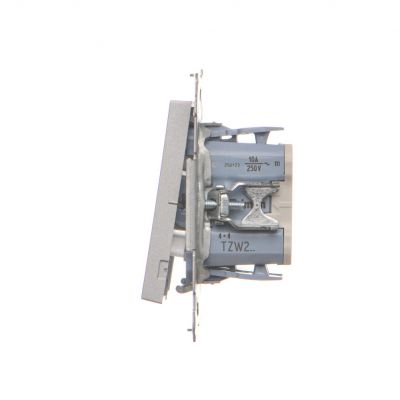 Simon 55 Łącznik roletowy podwójny trójpozycyjny 1-0-2 szybkozłączka Aluminium mat TZW2.01/143 KONTAKT (TZW2.01/143)