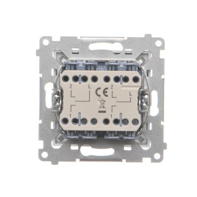 Simon 55 Łącznik roletowy podwójny trójpozycyjny 1-0-2 szybkozłączka Aluminium mat TZW2.01/143 KONTAKT (TZW2.01/143)