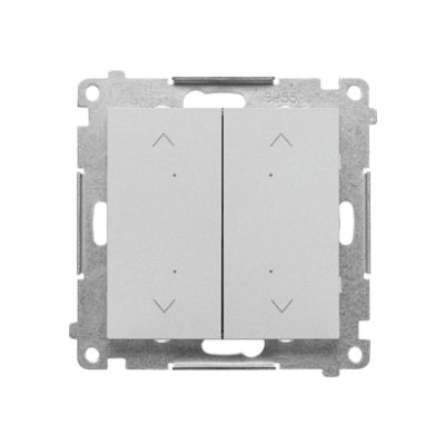 Simon 55 Łącznik/Przycisk roletowy zwierny podwójny elektroniczny Aluminium mat TEZ2.01/143 KONTAKT (TEZ2.01/143)