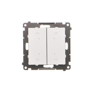 Simon 55 Łącznik/Przycisk roletowy zwierny podwójny elektroniczny Aluminium mat TEZ2.01/143 KONTAKT (TEZ2.01/143)