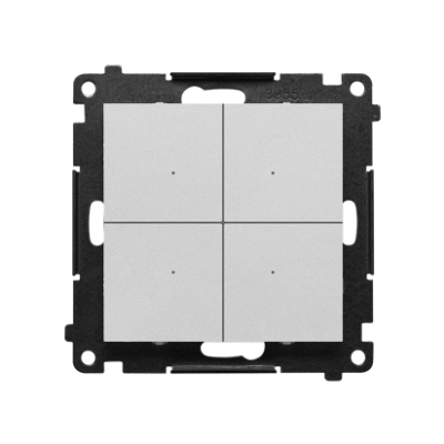 Simon 55 Łącznik/Przycisk zwierny 4-krotny elektroniczny Aluminium mat TEW4.01/143 KONTAKT (TEW4.01/143)