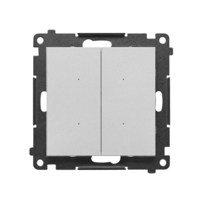 Simon 55 SWITCH D – Sterownik przyciskowy oświetleniowy podwójny sterowany smartfonem Aluminium mat TEW2W.01/143 KONTAKT (TEW2W.01/143)