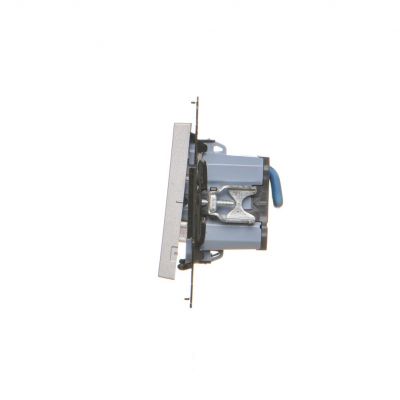 Simon 55 Łącznik pojedynczy jednobiegunowy + łacznik dwubiegunowy – 2 klawisze zaciski gwintowe Aluminium mat TW12A.01/143 KONTAKT (TW12A.01/143)