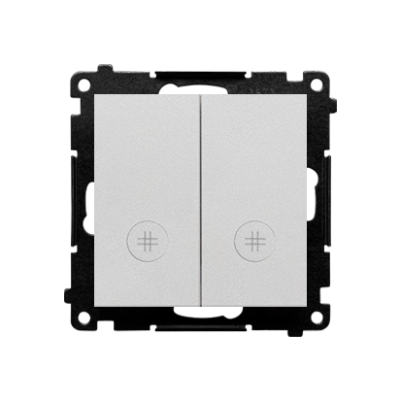 Simon 55 Łącznik krzyżowy podwójny z podświetleniem szybkozłączka Aluminium mat TW7/2L2.01/143 KONTAKT (TW7/2L2.01/143)