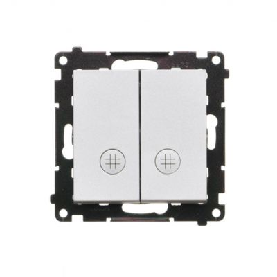 Simon 55 Łącznik krzyżowy podwójny z podświetleniem szybkozłączka Aluminium mat TW7/2L2.01/143 KONTAKT (TW7/2L2.01/143)