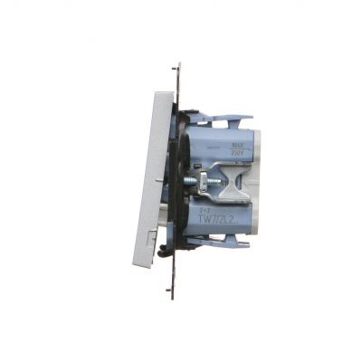 Simon 55 Łącznik krzyżowy podwójny z podświetleniem szybkozłączka Aluminium mat TW7/2L2.01/143 KONTAKT (TW7/2L2.01/143)