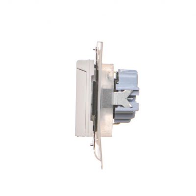 Simon 55 Gniazdo Schuko do wersji IP44 z przesłonami z uszczelką ramki szybkozłączka Klapka W kolorze pokrywy Biały mat TGSZ1BCZ.01/111 KONTAKT (TGSZ1BCZ.01/111)