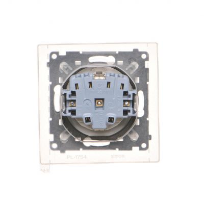 Simon 55 Gniazdo Schuko do wersji IP44 z przesłonami z uszczelką ramki szybkozłączka Klapka W kolorze pokrywy Biały mat TGSZ1BCZ.01/111 KONTAKT (TGSZ1BCZ.01/111)