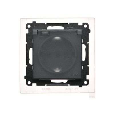 Simon 55 Gniazdo Schuko do wersji IP44 z przesłonami z uszczelką ramki szybkozłączka Klapka transparentna Grafitowy mat TGSZ1BCZ.01/116A KONTAKT (TGSZ1BCZ.01/116A)