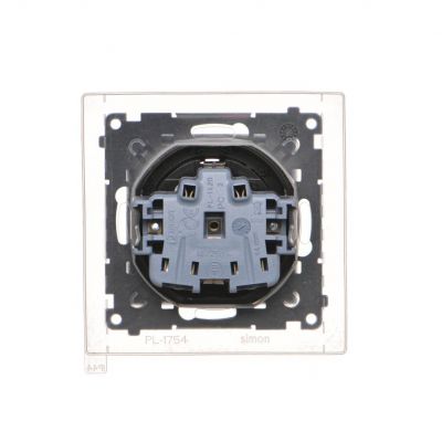 Simon 55 Gniazdo Schuko do wersji IP44 z przesłonami z uszczelką ramki szybkozłączka Klapka transparentna Czarny mat TGSZ1BCZ.01/149A KONTAKT (TGSZ1BCZ.01/149A)