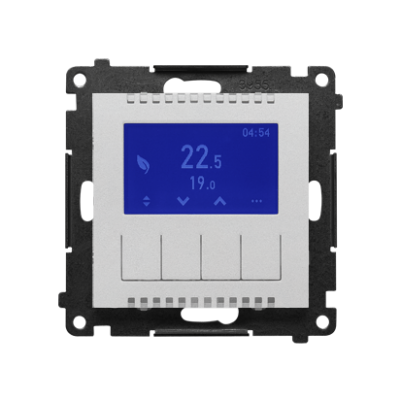 Simon 55 Termostat programowalny z wyświetlaczem Aluminium mat TETD1A.01/143 KONTAKT (TETD1A.01/143)