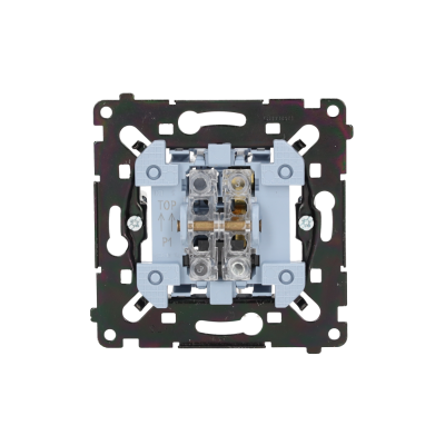 SIMON 55 Przycisk pojedynczy zwierny szybkozłącza czarna rama montażowa KONTAKT (SP1MR)
