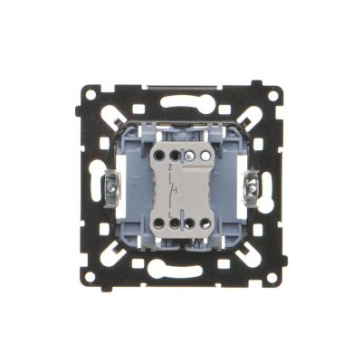 SIMON 55 Przycisk pojedynczy zwierny szybkozłącza czarna rama montażowa KONTAKT (SP1MR)