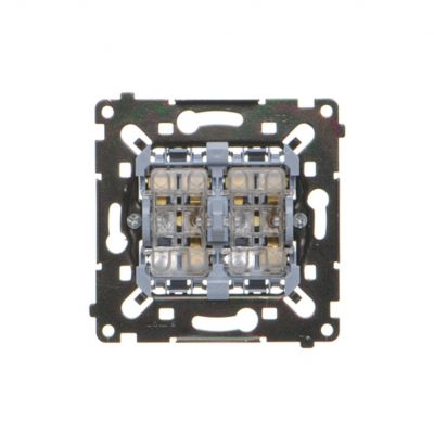 SIMON 55 Łącznik schodowy podwójny z podświetleniem szybkozłącza *Posiada 2 KONTAKT (SW6/2L2MR)