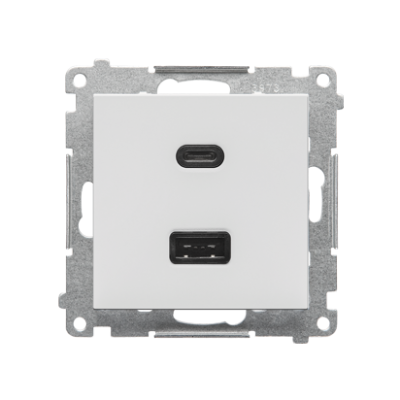 SIMON 55 Ładowarka typ USB C+A 30W 230V jasnoszary mat TEC2CAQ.01/114 KONTAKT (TEC2CAQ.01/114)