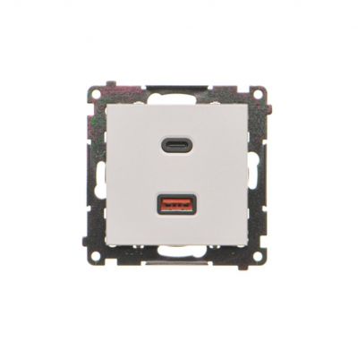 SIMON 55 Ładowarka typ USB C+A 30W 230V jasnoszary mat TEC2CAQ.01/114 KONTAKT (TEC2CAQ.01/114)