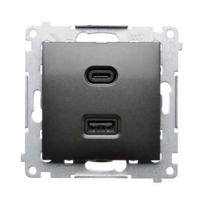 SIMON 54 Ładowarka USB C+A 30 W 230V antracyt KONTAKT (DEC2CAQ.01/48)