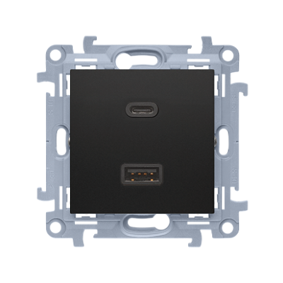 SIMON 10 Ładowarka USB C+A (moduł), 30 W, 230V; czarny (CEC2CAQ.01/49)