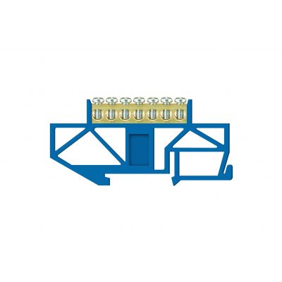 Listwa zaciskowa wysoka na szynę 7-torowa niebieska TH35 E.4044 PAWBOL (E.4044)