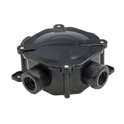 Puszka hermetyczna z dławikami PG16 75x75x33mm IP67 ze złączkami czarna PAWBOL (A.0035C)