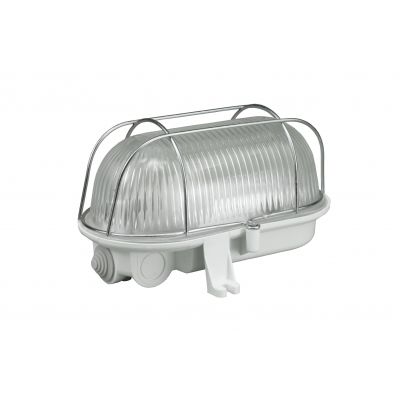 Oprawa kanałowa OWAL 100W E27 z siatką metalową IP44 biała D.3152 PAWBOL (D.31524)