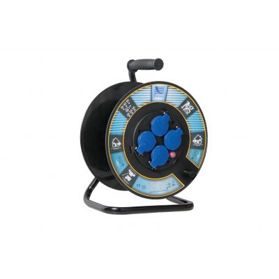  Rozgałęźnik na bębnie fi300, 4xGZ16A (250V), IP44, z wyłącznikiem termicznym biały 1116-300RT PAWBOL (B.1116-300RT)