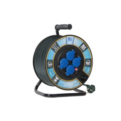 Przedłużacz zwijany na bębnie guma PB H05RR-F 3x1,5 - 25m, 4xGZ16A (250V), IP44 biały 1116-300G-25 PAWBOL (B.1116-300G-25)