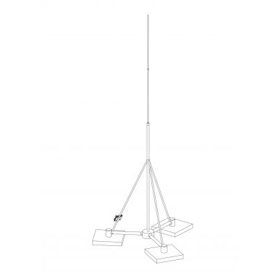  Maszt odgr. wolnostojący na trójnogu h=6m fi 33,7/18/16/10 podst. 3x40kg R.8304 PAWBOL (R.8304)