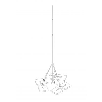  Maszt odgr. wolnostojący na trójnogu h=7m fi 33,7/18/16/10 podst. 3x80kg R.8305 PAWBOL (R.8305)
