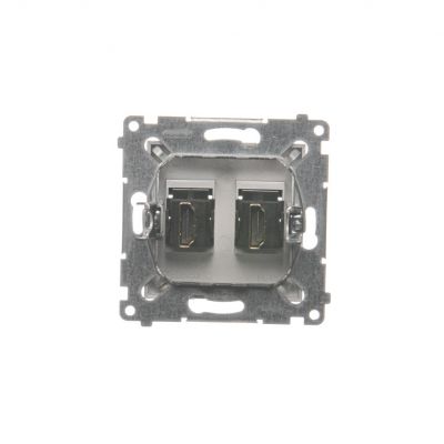 Simon 54 Gniazdo HDMI podwójne srebrny mat DGHDMI2.01/43 KONTAKT (DGHDMI2.01/43)